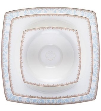 Karaca Fine Pearl Contour 62 Parça 12 Kişilik Porselen Kare Yemek Takımı