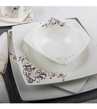 Aryıldız Ar 31007 83 Parça 12 Kişilik Porselen Kare Yemek Takımı