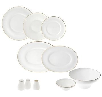 Jumbo Gold Star 60 Parça 12 Kişilik Bone China Porselen Yuvarlak Yemek Takımı