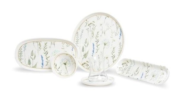 Leggno Botanical Majorelle 26 Parça 6 Kişilik Porselen Elips Yemek Takımı