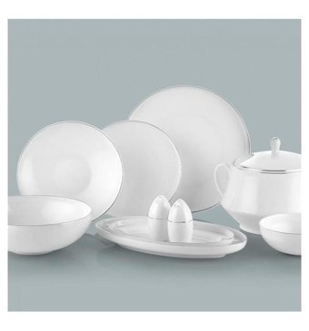Leggno Che1001set24s 24 Parça 6 Kişilik Porselen Yuvarlak Yemek Takımı