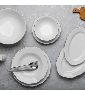 Aryıldız Ar 038024 30 Parça 6 Kişilik Porselen Yuvarlak Yemek Takımı