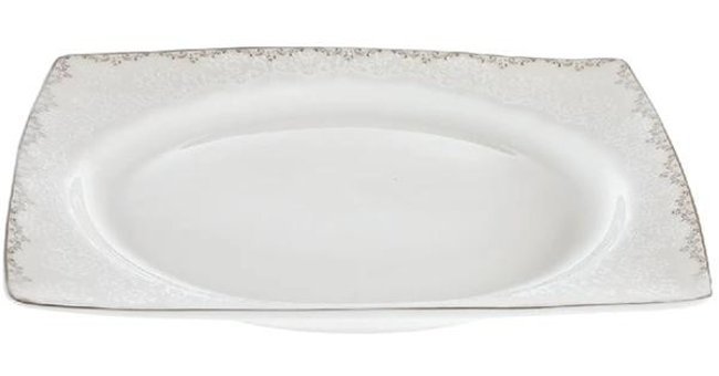 Emsan Yeni Lotus 61 Parça 12 Kişilik Bone China Porselen Kare Yemek Takımı