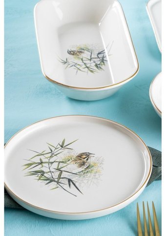 Acar Botany 27 Parça 6 Kişilik Stoneware Yuvarlak Yemek Takımı
