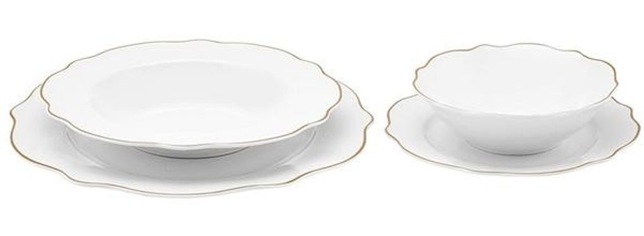 Karaca Almond Gold 24 Parça 6 Kişilik Porselen Yuvarlak Yemek Takımı