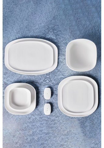Karaca Plato 59 Parça 12 Kişilik Porselen Kare Yemek Takımı