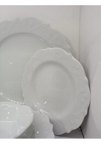Porland Queen 24 Parça 6 Kişilik Porselen Yuvarlak Yemek Takımı