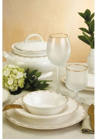 Emsan Asya 59 Parça 12 Kişilik Bone China Porselen Yuvarlak Yemek Takımı
