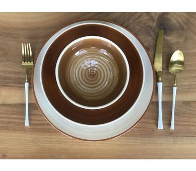 Megg Meggdecor 24 Parça 6 Kişilik Seramik Yuvarlak Yemek Takımı