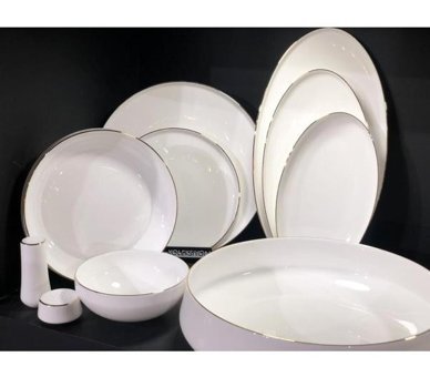Koleksiyon Sufı 55 Parça 12 Kişilik Bone China Porselen Yuvarlak Yemek Takımı