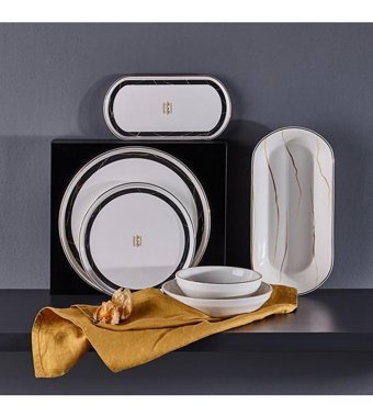 Neva N3256 27 Parça 6 Kişilik Seramik Yuvarlak Yemek Takımı