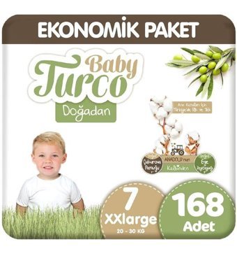 Baby Turco Doğadan 7 Numara Bantlı Bebek Bezi 6x28'li