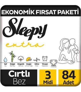 Sleepy 3 Numara Bantlı Bebek Bezi 84'lü