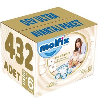 Molfix Pure Soft 6 Numara Bantlı Bebek Bezi 432'li