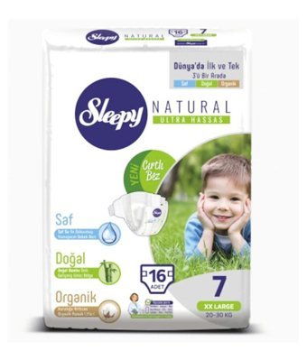 Sleepy Natural 7 Numara Bantlı Bebek Bezi 16'lı
