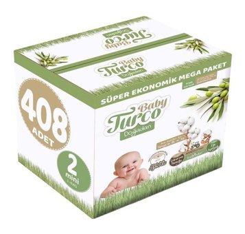 Baby Turco Doğadan 2 Numara Bantlı Bebek Bezi 408'li