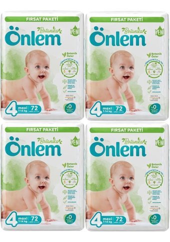 Önlem Botanika 4 Numara Bantlı Bebek Bezi 4x72'li
