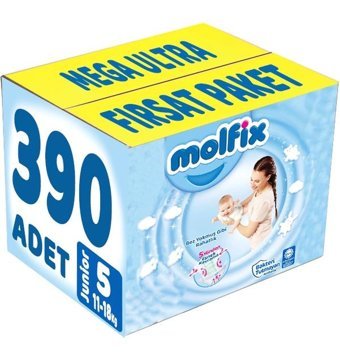 Molfix 5 Numara Bantlı Bebek Bezi 390'lı