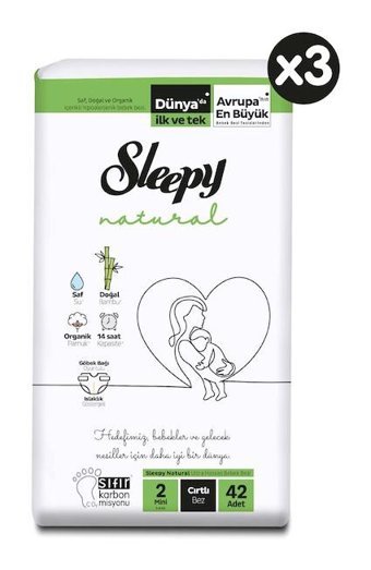 Sleepy Natural 2 Numara Bantlı Bebek Bezi 126'lı