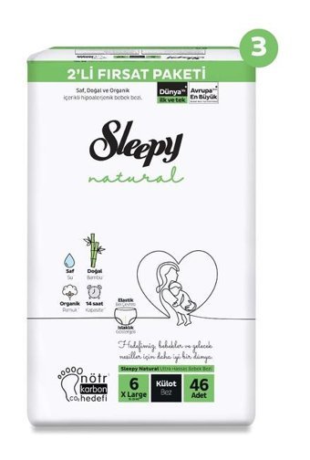 Sleepy Natural 6 Numara Külot Bebek Bezi 138'li