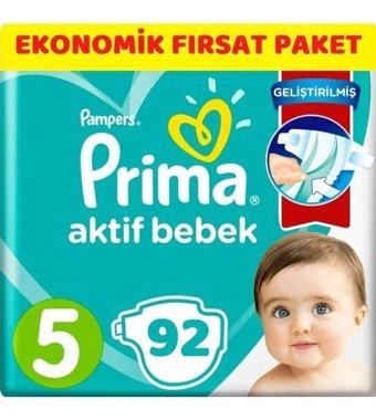 Prima Pampers 5 Numara Bantlı Bebek Bezi 92'li