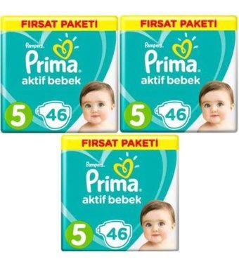 Prima Pampers 5 Numara Bantlı Bebek Bezi 3x46'lı