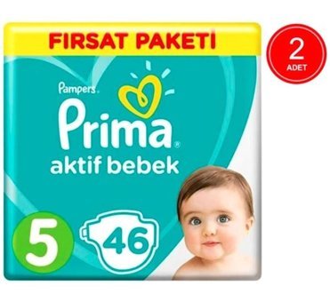 Prima Pampers 5 Numara Bantlı Bebek Bezi 2x46'lı