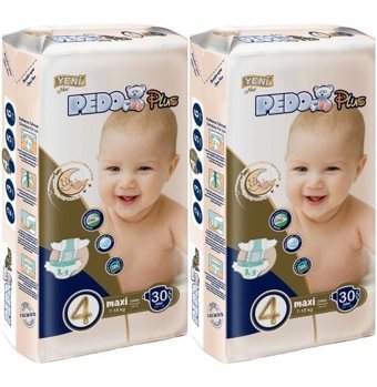 Pedo 4 Numara Bantlı Bebek Bezi 60'lı