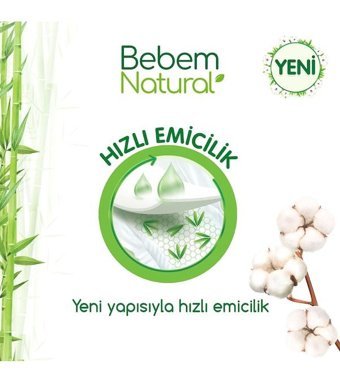 Bebem Natural 2 Numara Bantlı Bebek Bezi 210'lu