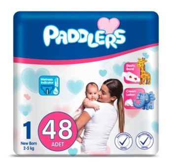 Paddlers 1 Numara Bantlı Bebek Bezi 48'li