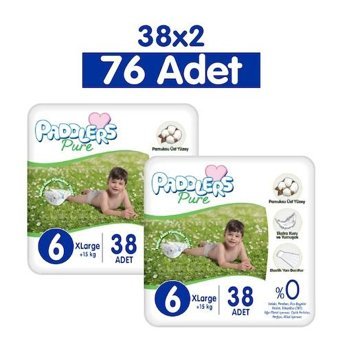 Paddlers Pure 6 Numara Bantlı Bebek Bezi 76'lı