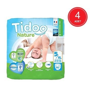 Tidoo Nature 5 Numara Organik Bantlı Bebek Bezi 4x22'li