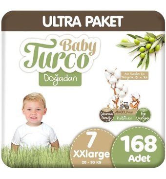 Baby Turco Doğadan 7 Numara Bantlı Bebek Bezi 3x56'lı