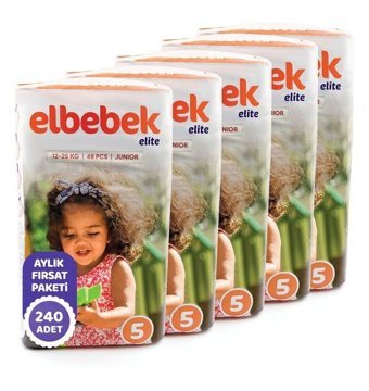 Elbebek Elite 5 Numara Bantlı Bebek Bezi 240'lı