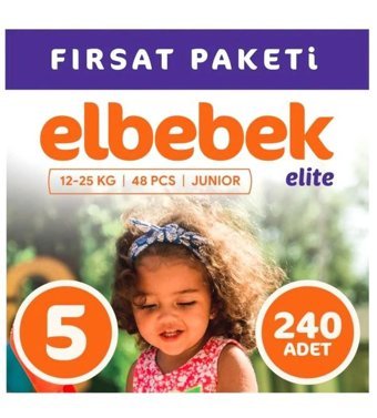 Elbebek Elite 5 Numara Bantlı Bebek Bezi 240'lı