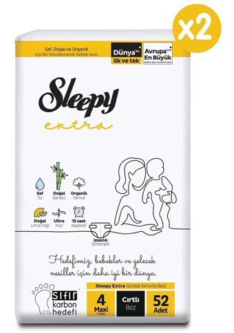 Sleepy Extra 4 Numara Bantlı Bebek Bezi 104'lü