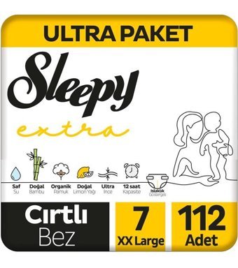 Sleepy Extra 7 Numara Bantlı Bebek Bezi 112'li