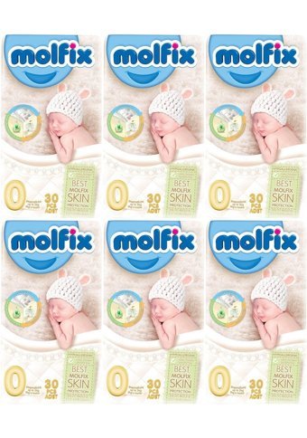 Molfix 0 Numara Bantlı Bebek Bezi 6x180'li