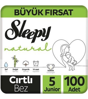 Sleepy Natural 5 Numara Bantlı Bebek Bezi 100'lü