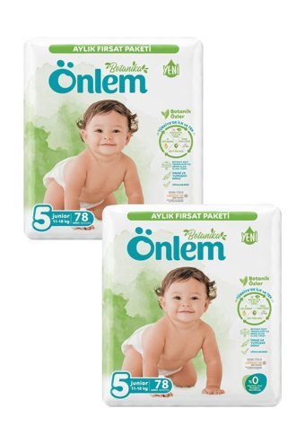 Önlem Botanika 5 Numara Bantlı Bebek Bezi 2x78'li