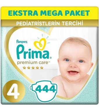 Prima Premium Care 4 Numara Bantlı Bebek Bezi 444'lü