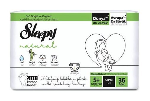 Sleepy Natural 5 Numara Bantlı Bebek Bezi 36'lı
