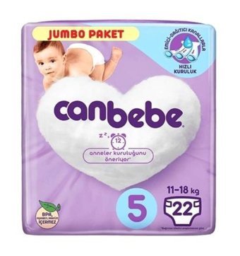 Canbebe 5 Numara Bantlı Bebek Bezi 22'li