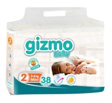 Gizmo Baby 2 Numara Bantlı Bebek Bezi 38'li