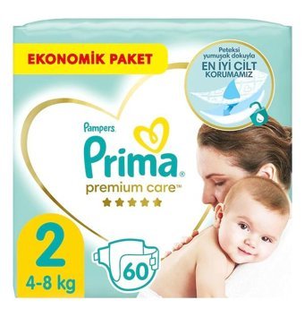 Prima Premium Care 2 Numara Bantlı Bebek Bezi 60'lı