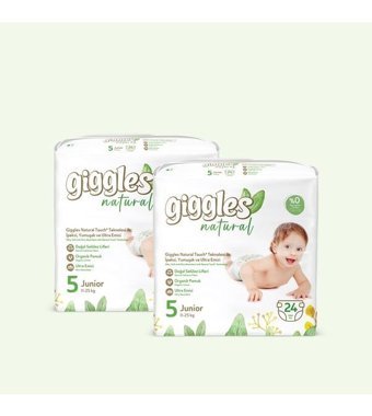 Giggles Natural 5 Numara Bantlı Bebek Bezi 48'li