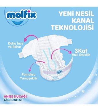 Molfix 5+ Numara Bantlı Bebek Bezi 112'li