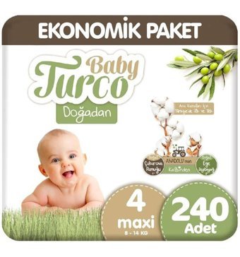 Baby Turco Doğadan 4 Numara Bantlı Bebek Bezi 5x48'li