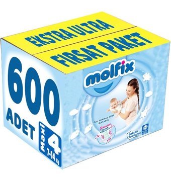 Molfix 4 Numara Bantlı Bebek Bezi 600'lü