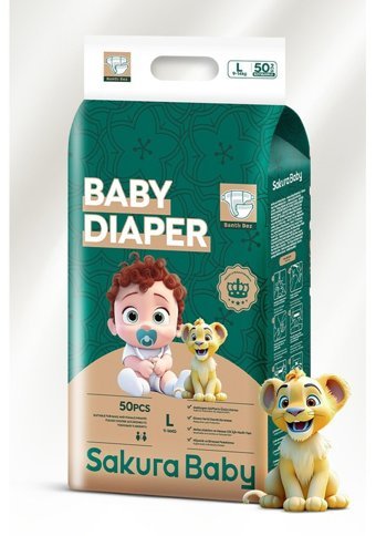 Sakura Baby 4 Numara Bantlı Bebek Bezi 50'li